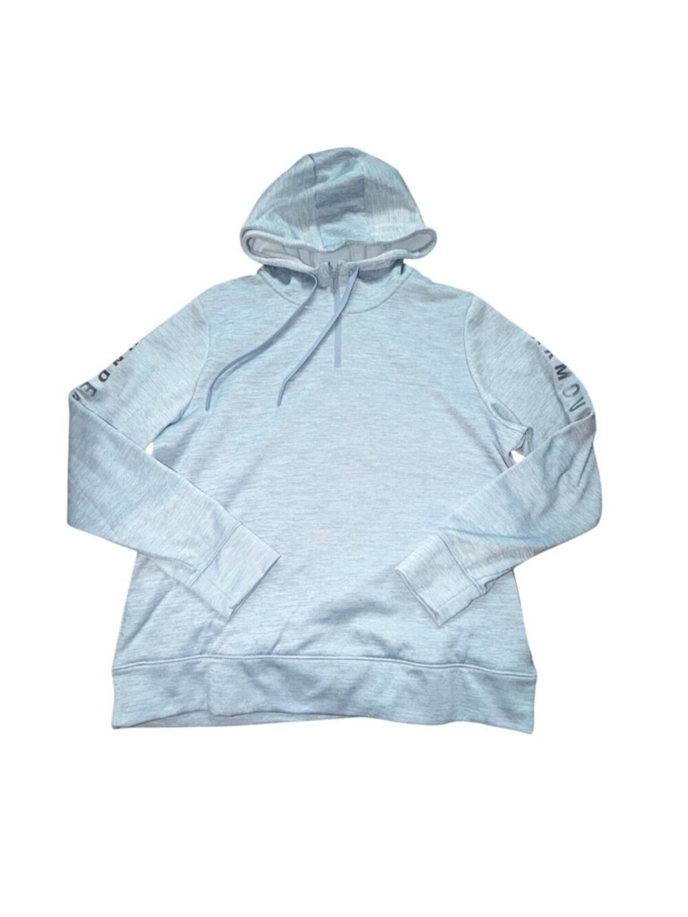Under Armour Quarter-zip Hoodie W/ Text Graphic Sleeves-Light Blue-XL-GUC